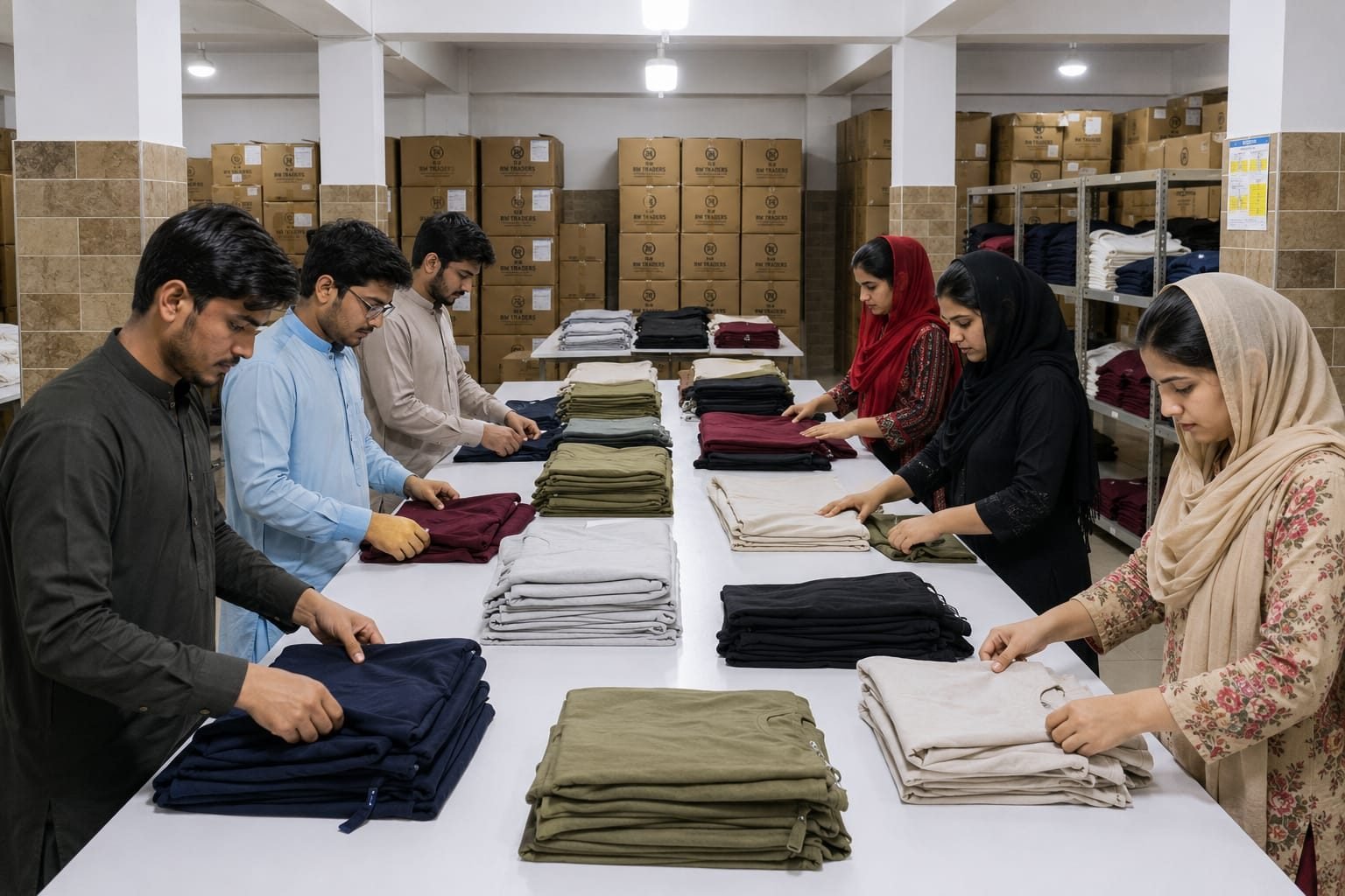 RM Traders sorting & checking floor, Karachi